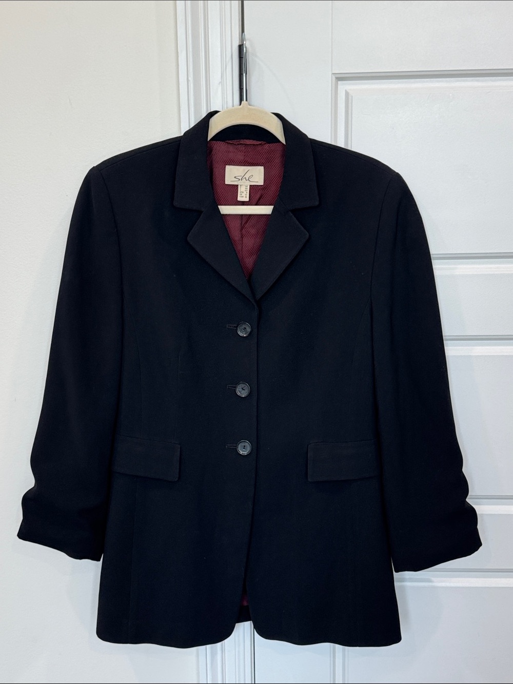 Women’s Black Blazer Coat Jacket Classic Classy Chic Piece Basics, size 8